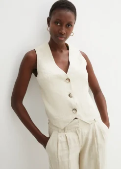 Femme bonprix Premium|Vestes & Manteaux|Gilet sans manches 100 % lin