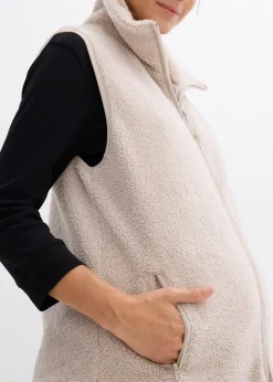 Femme bonprix Femme Enceinte|Gilet sans manches de grossesse et de portage en sherpa douillette