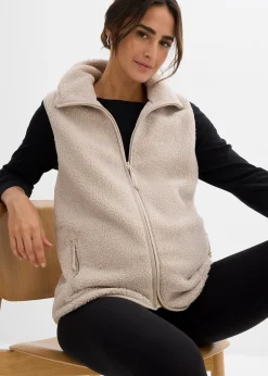 Femme bonprix Femme Enceinte|Gilet sans manches de grossesse et de portage en sherpa douillette