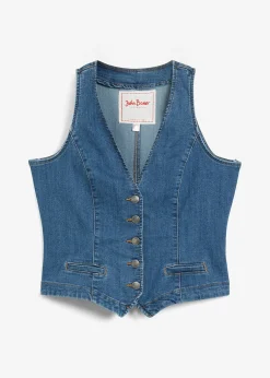bonprix Gilet sans manches en jean extensible|Femme Vestes & Manteaux