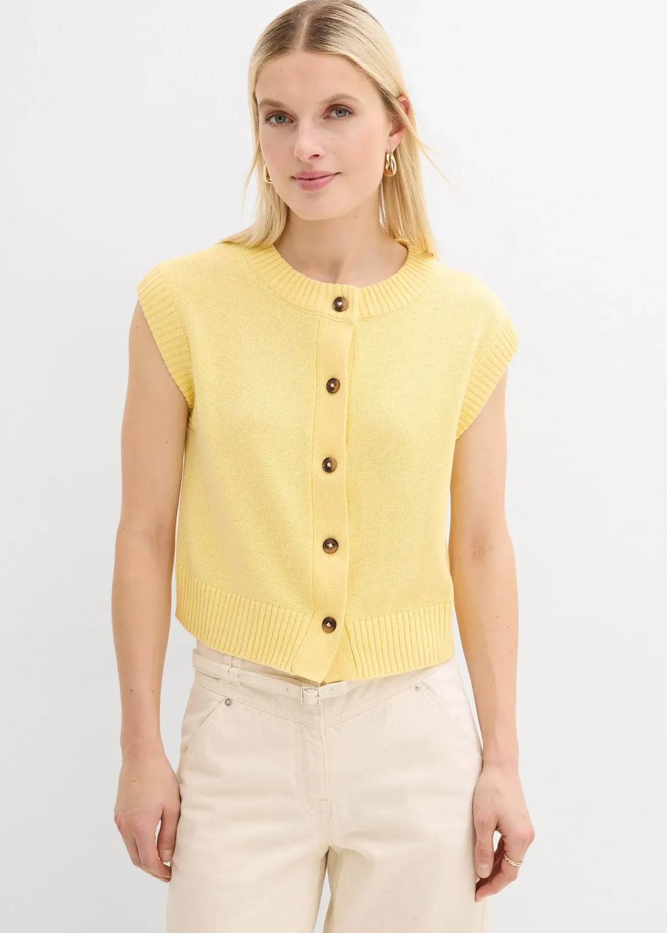 Femme bonprix Maille|Vestes & Manteaux|Gilet sans manches en maille