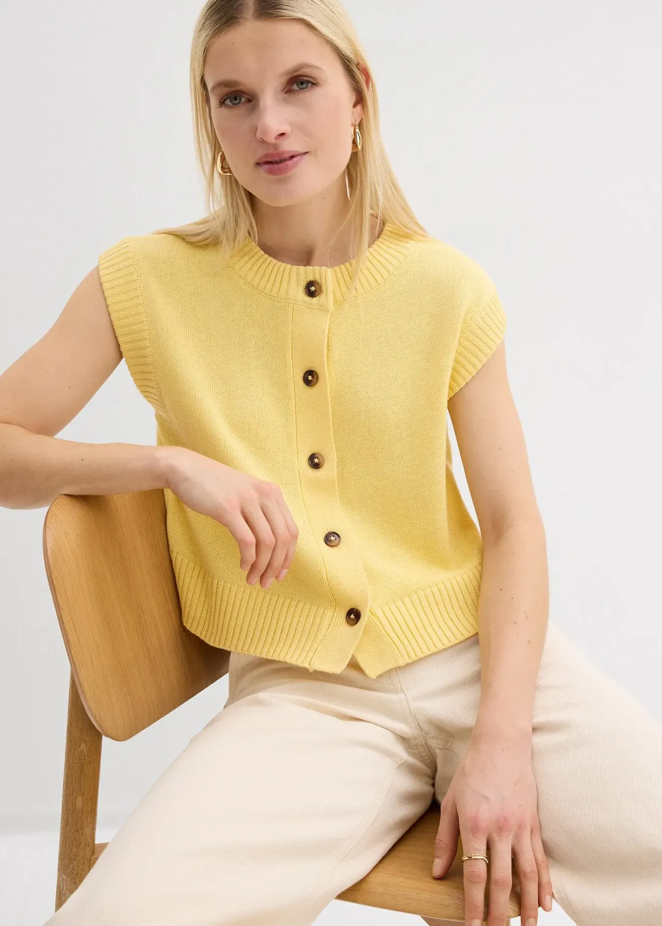 Femme bonprix Maille|Vestes & Manteaux|Gilet sans manches en maille