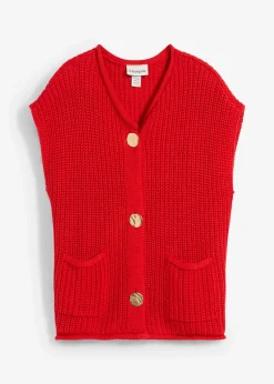 Femme bonprix Maille|Vestes & Manteaux|Gilet sans manches en maille avec des poches