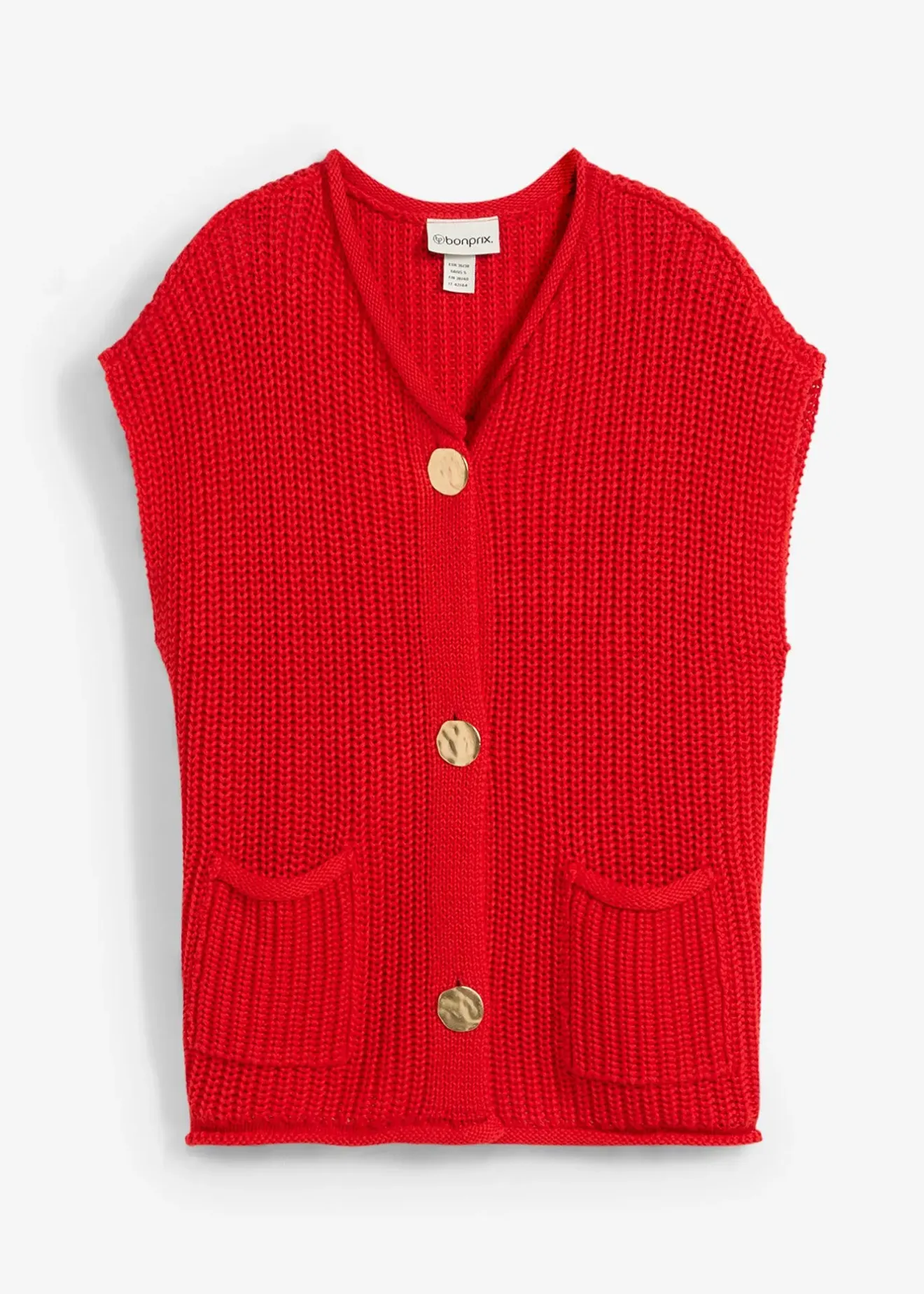 Femme bonprix Maille|Vestes & Manteaux|Gilet sans manches en maille avec des poches