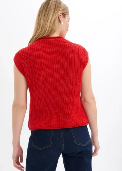 Femme bonprix Maille|Vestes & Manteaux|Gilet sans manches en maille avec des poches