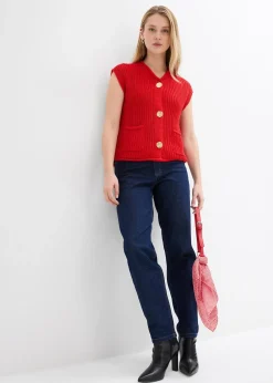 Femme bonprix Maille|Vestes & Manteaux|Gilet sans manches en maille avec des poches