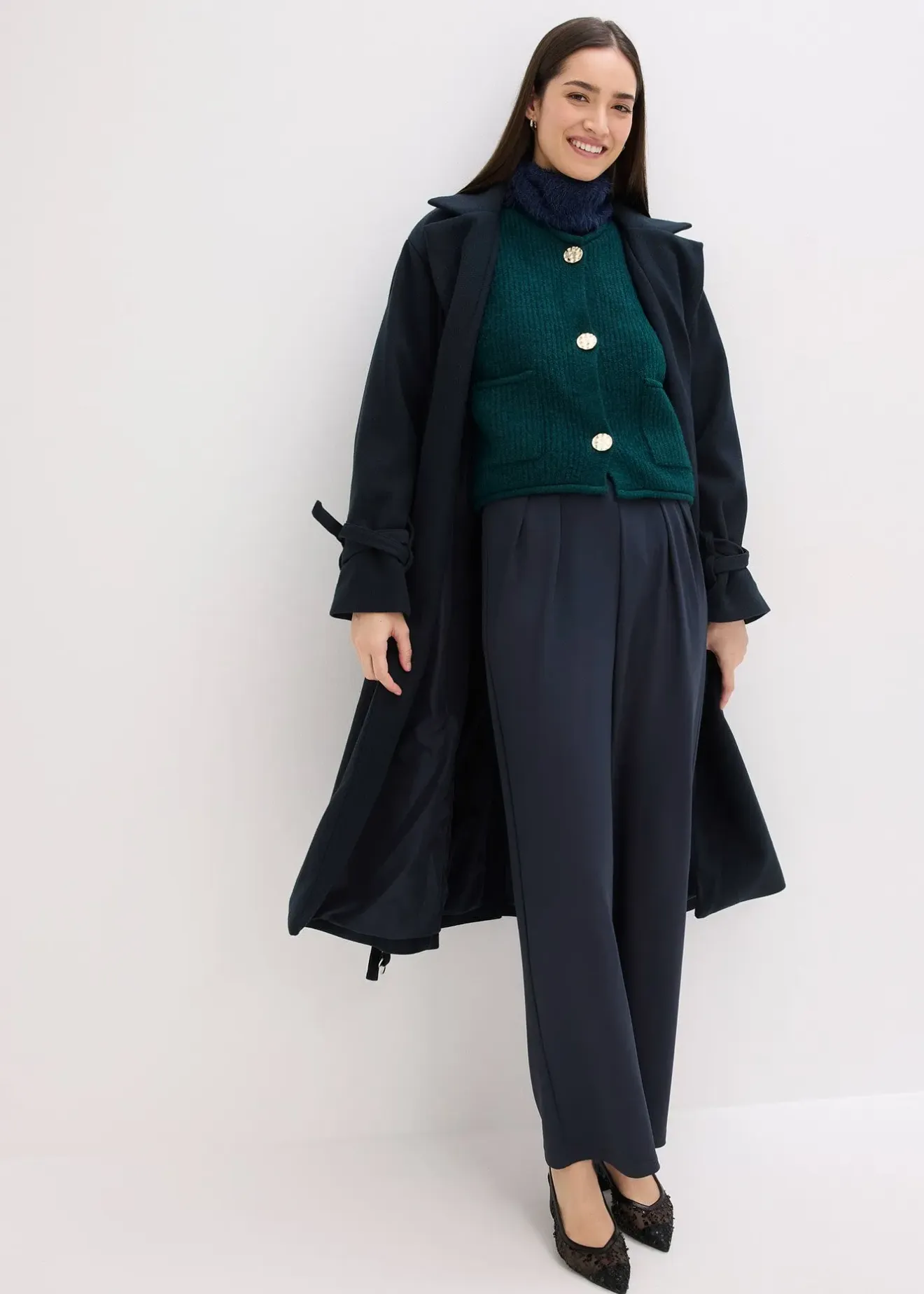 Femme bonprix Maille|Vestes & Manteaux|Gilet sans manches en maille à boutons décoratifs