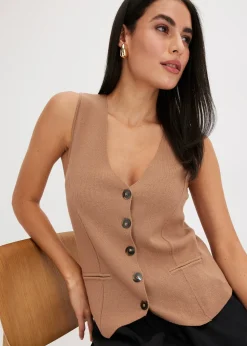 bonprix Gilet sans manches en maille|Femme Maille|Vestes & Manteaux