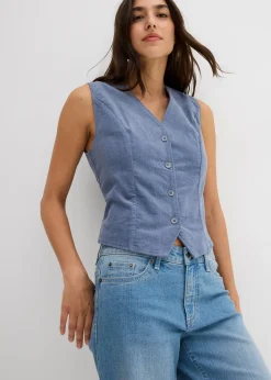 Femme bonprix Vestes & Manteaux|Gilet sans manches en velours côtelé