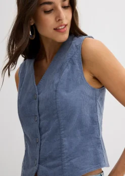 Femme bonprix Vestes & Manteaux|Gilet sans manches en velours côtelé