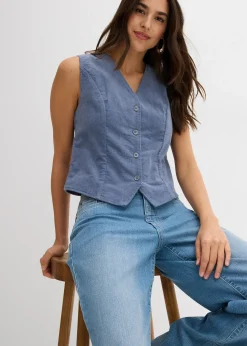 Femme bonprix Vestes & Manteaux|Gilet sans manches en velours côtelé