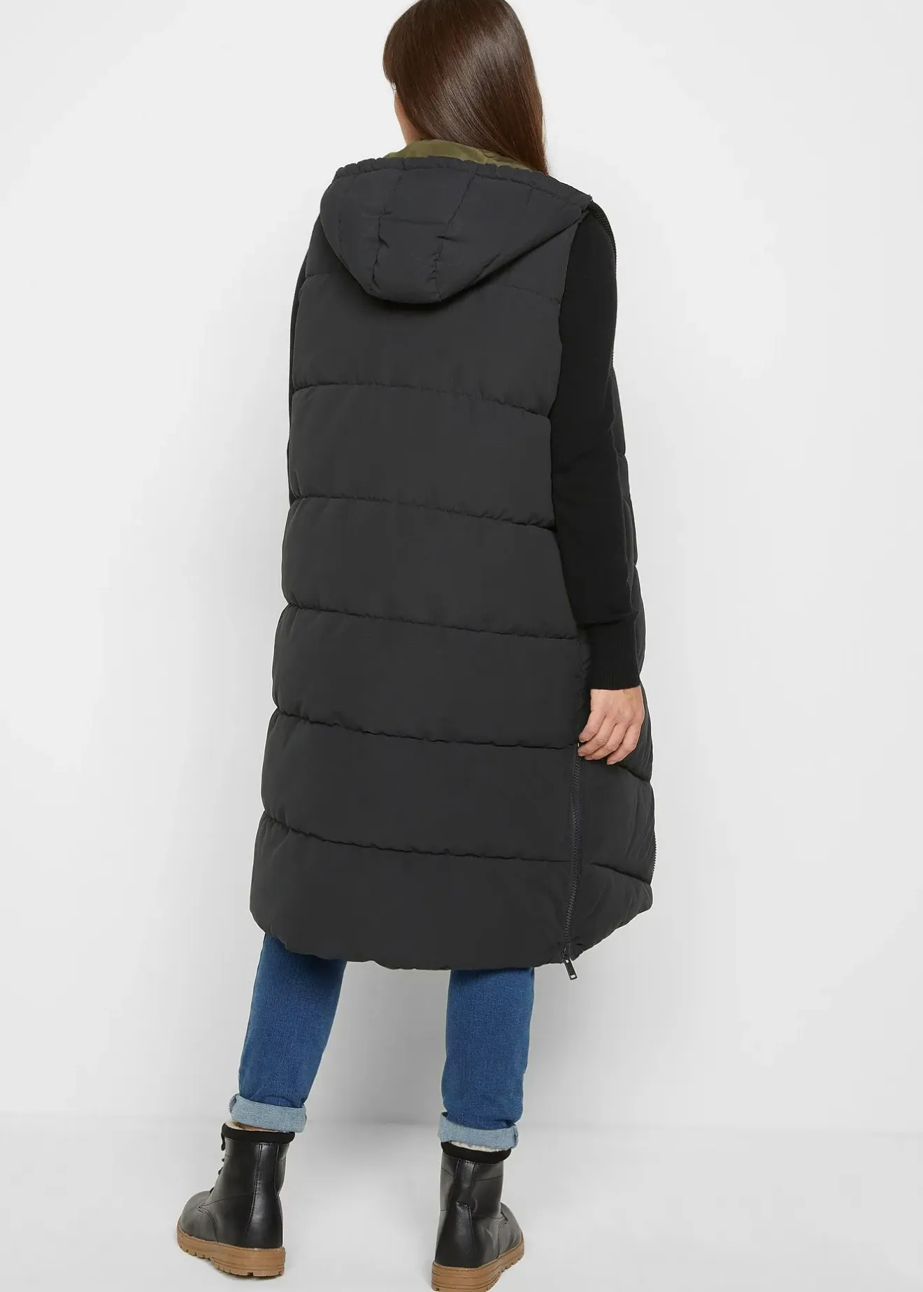 Femme bonprix Vestes & Manteaux|Gilet sans manches matelassé réversible en polyester recyclé avec capuche