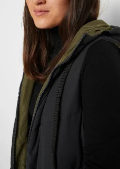 Femme bonprix Vestes & Manteaux|Gilet sans manches matelassé réversible en polyester recyclé avec capuche