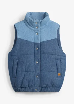 Femme bonprix Vestes & Manteaux|Gilet sans manches matelassé en jean