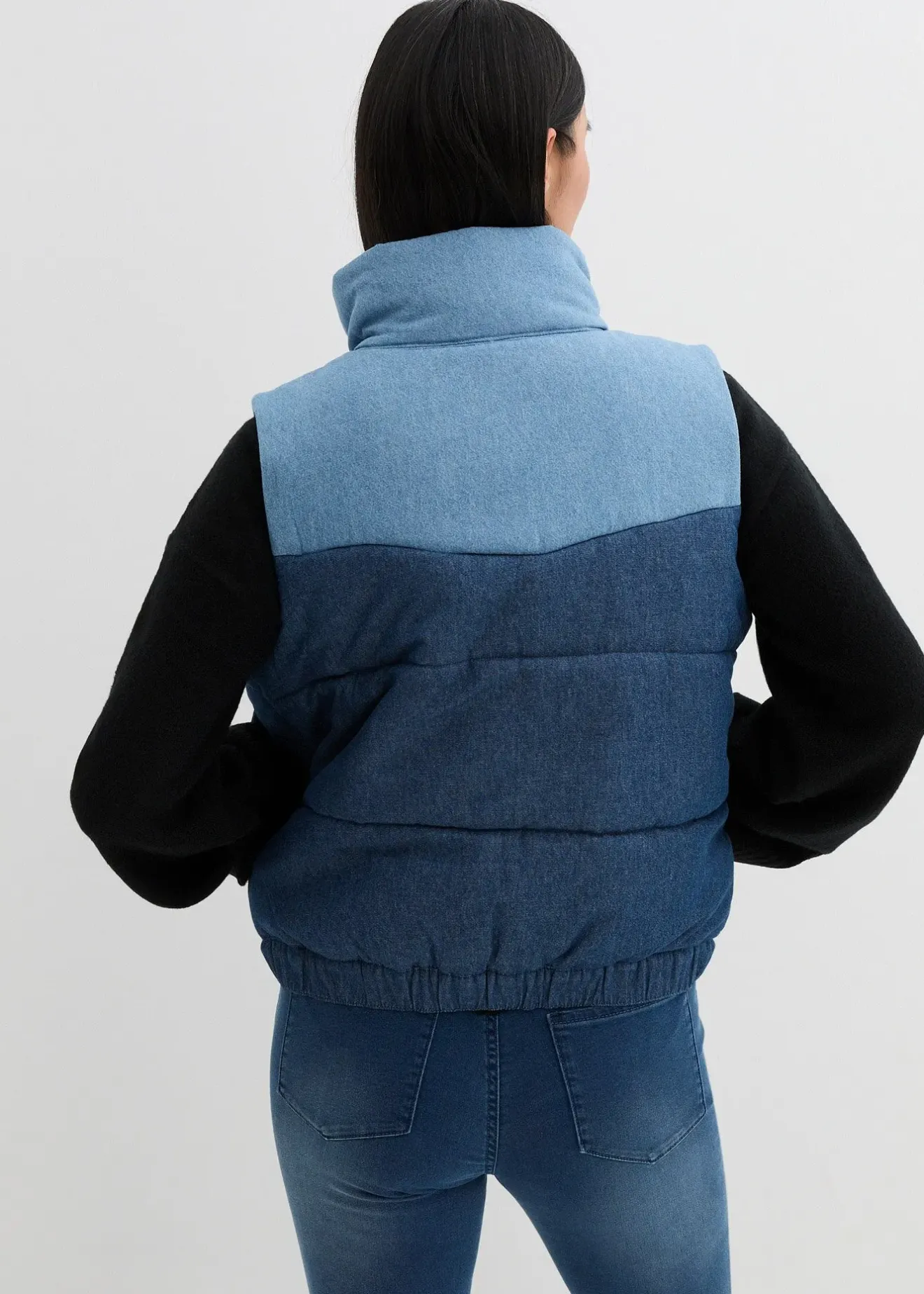 Femme bonprix Vestes & Manteaux|Gilet sans manches matelassé en jean