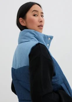 Femme bonprix Vestes & Manteaux|Gilet sans manches matelassé en jean