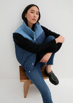 Femme bonprix Vestes & Manteaux|Gilet sans manches matelassé en jean