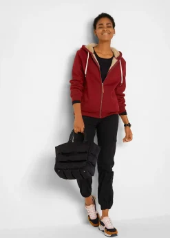 bonprix Gilet zippé à capuche avec doublure peluche|Femme Sweats