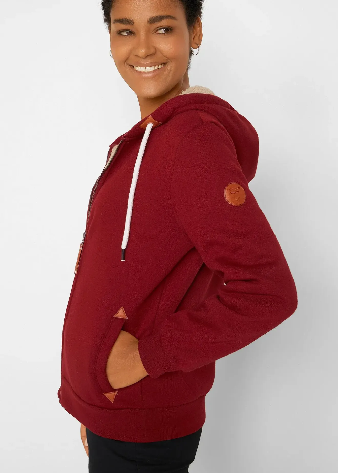 bonprix Gilet zippé à capuche avec doublure peluche|Femme Sweats