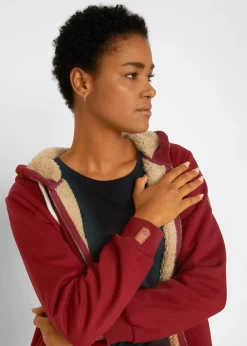 bonprix Gilet zippé à capuche avec doublure peluche|Femme Sweats