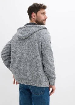 bonprix Gilet zippé à capuche avec doublure peluche|Homme Vêtements Thermiques|Sweats