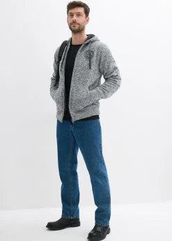 bonprix Gilet zippé à capuche avec doublure peluche|Homme Vêtements Thermiques|Sweats