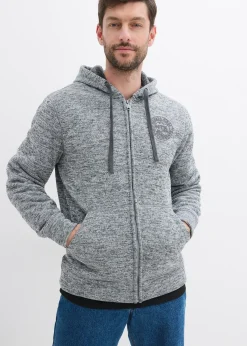 bonprix Gilet zippé à capuche avec doublure peluche|Homme Vêtements Thermiques|Sweats