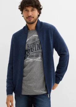 bonprix Gilet zippé en fine maille|Homme Pulls & Gilets