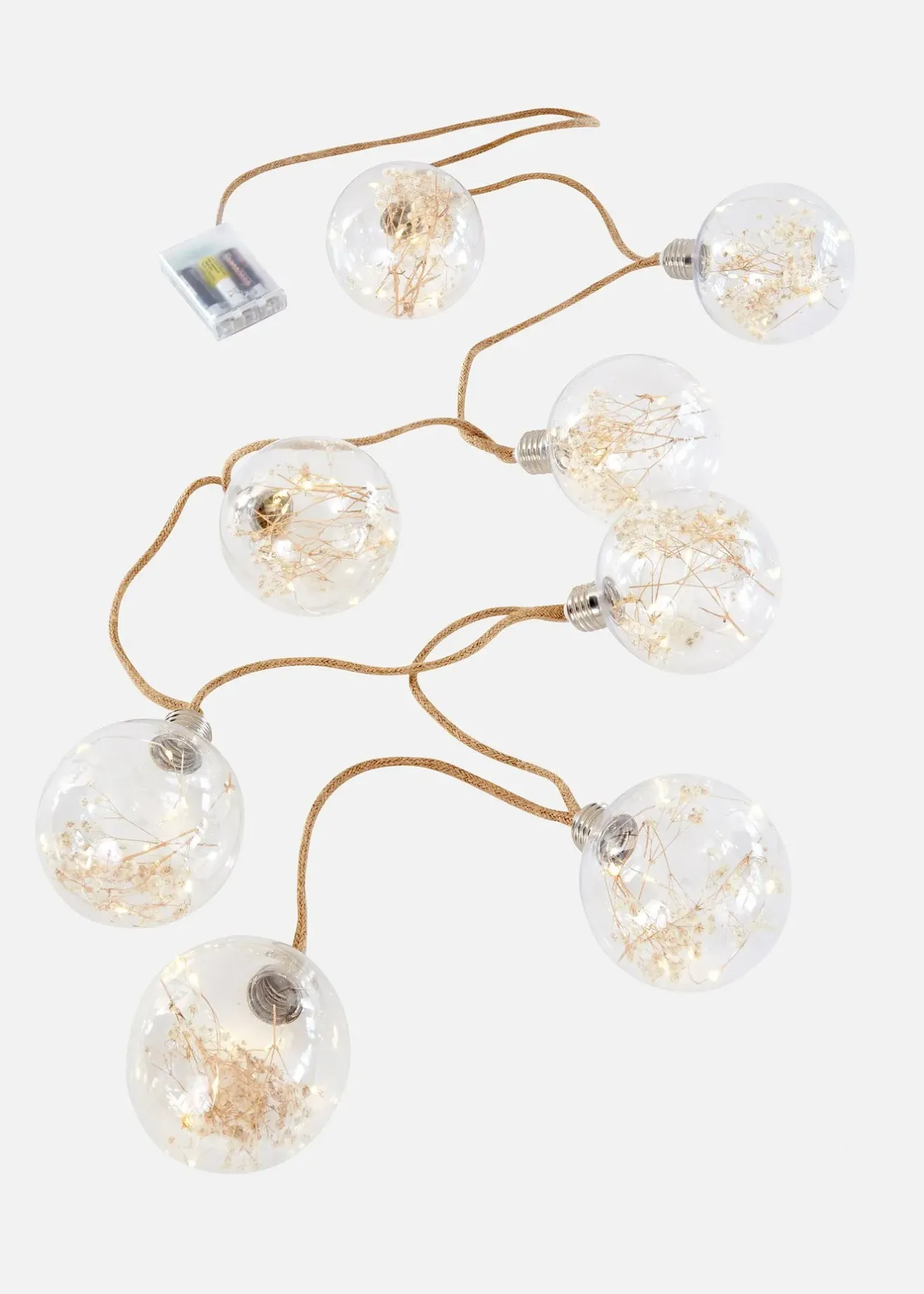 bonprix Guirlande lumineuse LED avec 8 boules avec fleurs séchées| Jardin & Balcon·Déco De Jardin & Éclairage|Salle À Manger·Décoration