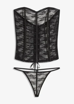 bonprix Guêpière et string en dentelle (ens. 2 pces)|Femme Lingerie Érotique