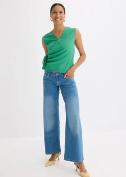 bonprix Haut esprit cache-cœur en jersey crêpe|Femme T-Shirts & Tops