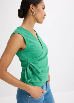 bonprix Haut esprit cache-cœur en jersey crêpe|Femme T-Shirts & Tops