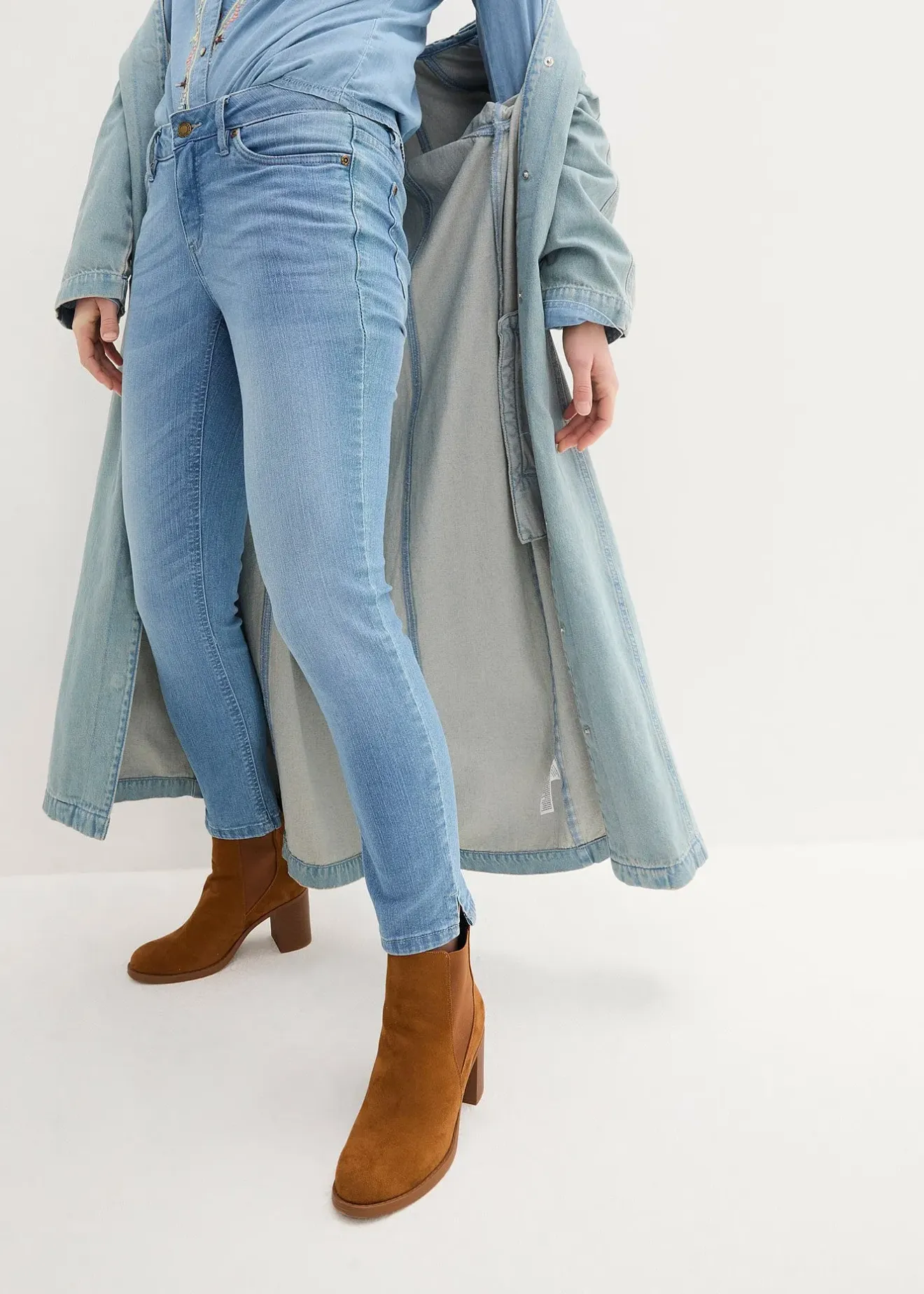 bonprix Jean 7/8 extensible, bas fendu|Femme Jeans