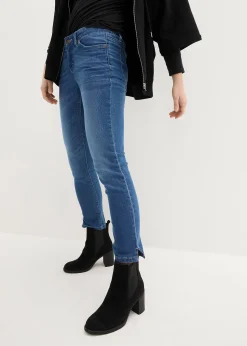 Femme bonprix Jeans|Jean 7/8 extensible, bas fendu