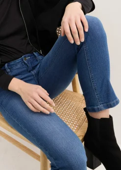 Femme bonprix Jeans|Jean 7/8 extensible, bas fendu