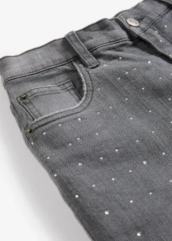 bonprix Jean ample taille mi-haute, orné de strass|Enfant Vêtements Enfant|Filles 9-16 Ans·Jeans