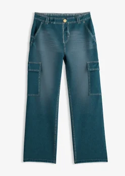Enfant bonprix Vêtements Enfant|Filles 9-16 Ans·Jeans|Jean baggy poches cargo, taille mi-haute
