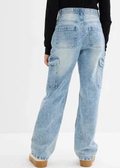 Enfant bonprix Vêtements Enfant|Filles 9-16 Ans·Jeans|Jean baggy poches cargo, taille mi-haute