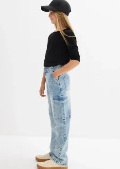 Enfant bonprix Vêtements Enfant|Filles 9-16 Ans·Jeans|Jean baggy poches cargo, taille mi-haute