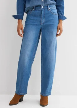 Femme bonprix Jeans|Jean barrel taille haute