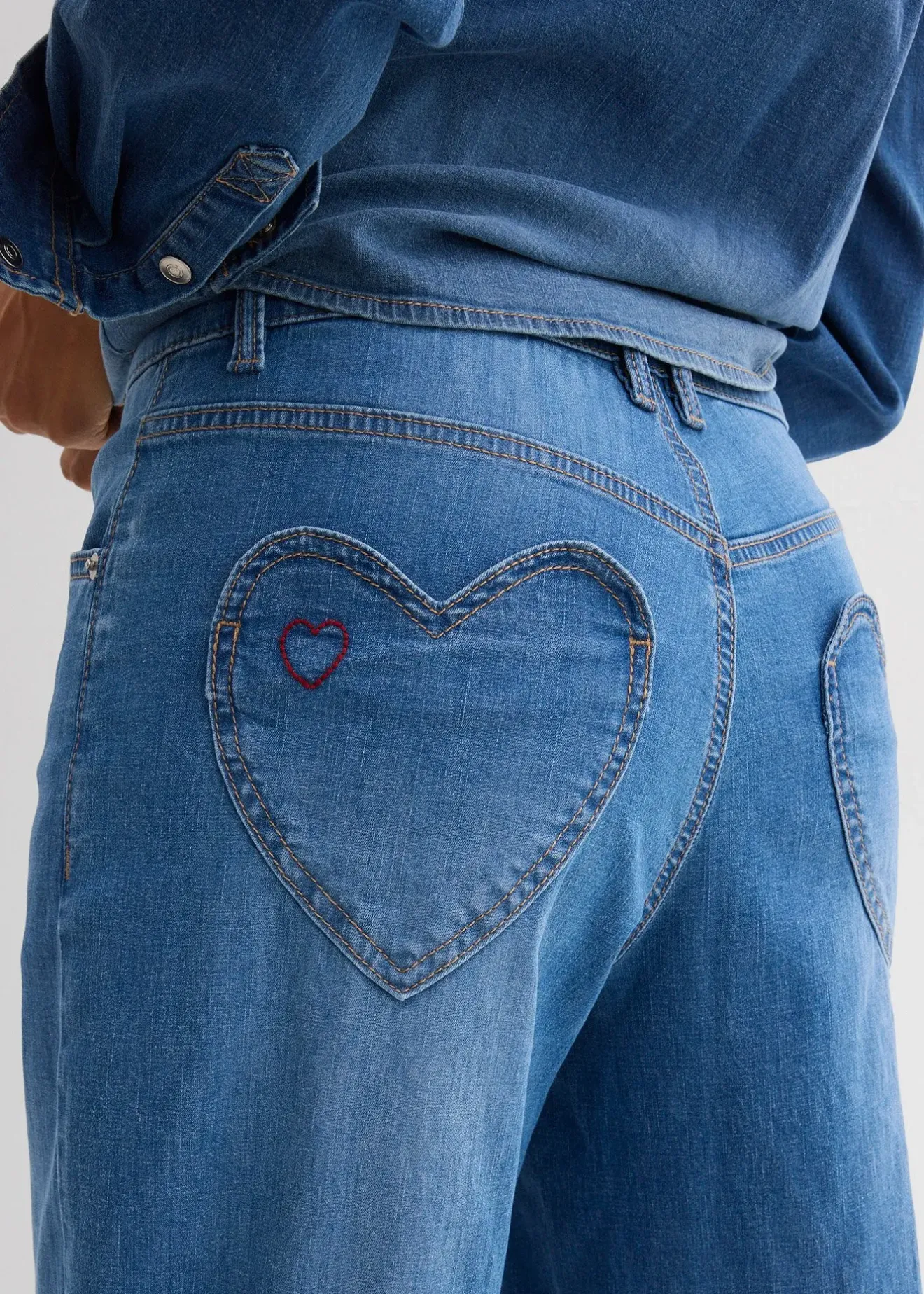 Femme bonprix Jeans|Jean barrel taille haute