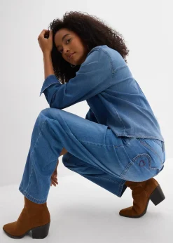 Femme bonprix Jeans|Jean barrel taille haute