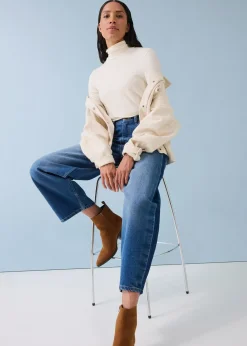 bonprix Jean barrel taille haute, cropped|Femme Jeans