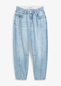 Femme bonprix Jeans|Jean barrel taille mi-haute peu extensible, cropped