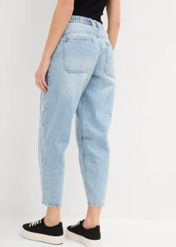 Femme bonprix Jeans|Jean barrel taille mi-haute peu extensible, cropped