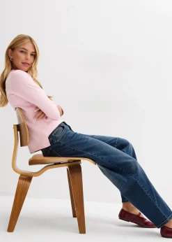 Femme bonprix Tailles Petite|Jean barrel, taille mi-haute