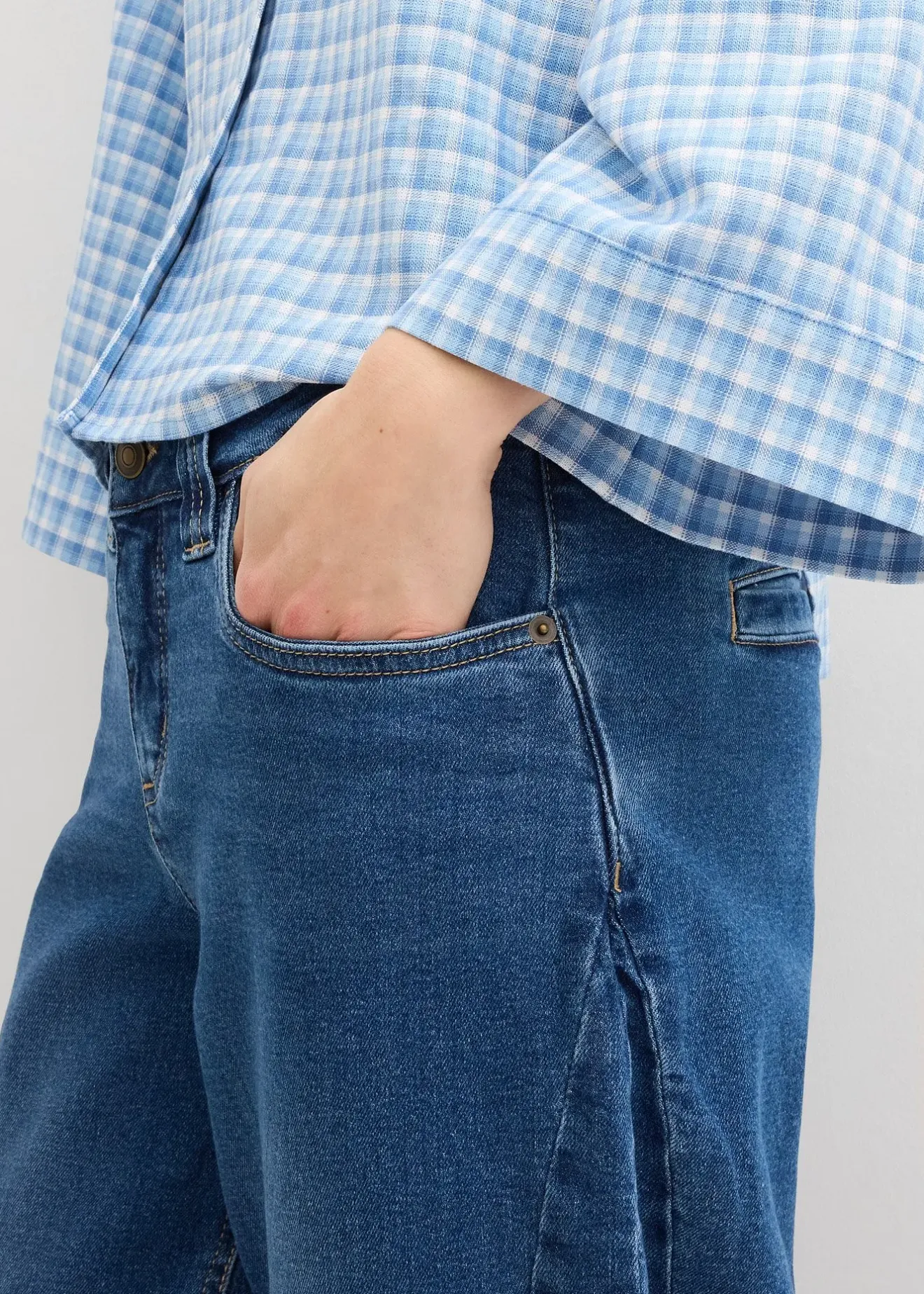 bonprix Jean barrel taille mi-haute, cropped|Femme Tailles Petite