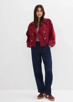 Femme bonprix Jeans|Jean barrel taille mi-haute élastiquée