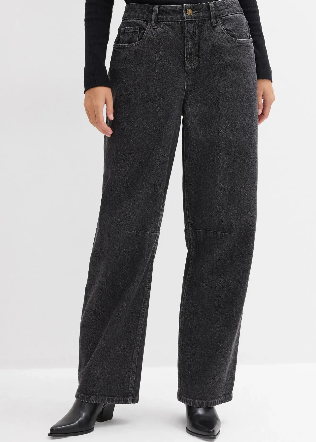 Femme bonprix Jeans|Jean barrel taille mi-haute