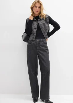 Femme bonprix Jeans|Jean barrel taille mi-haute